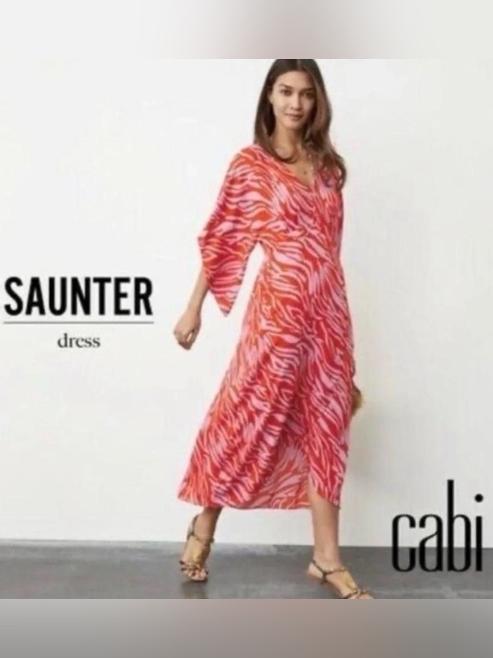 CAbi Saunter Kimono Maxi Dress Sz Md